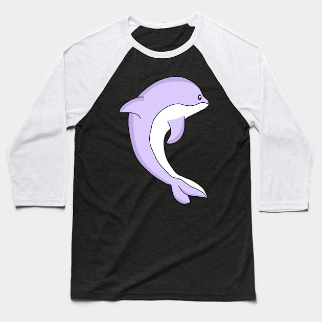 Lilac Dolphin Baseball T-Shirt by Danielle